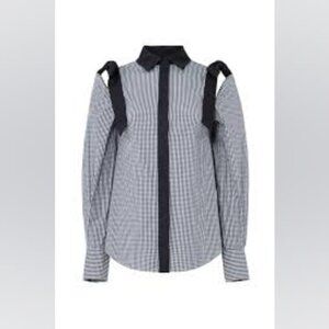 Rebecca Vallance Sebastiano Gingham Button Front Blouse Top